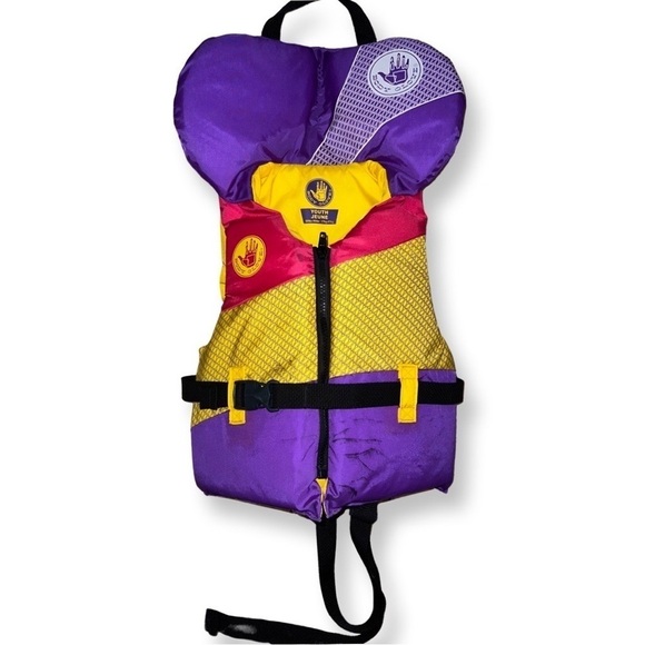 BODY Glove 60 pounds-90 pounds life jacket purple, pink, and yellow - Picture 1 of 15